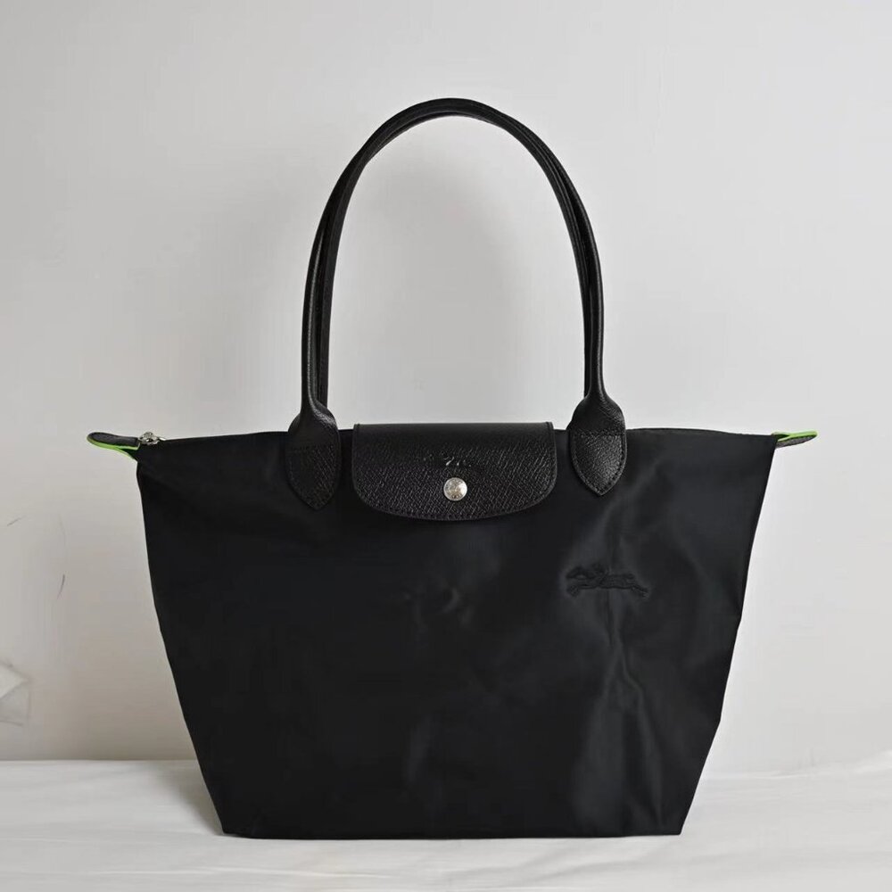 New Longchamp women's classic black stain-resistant tote bag